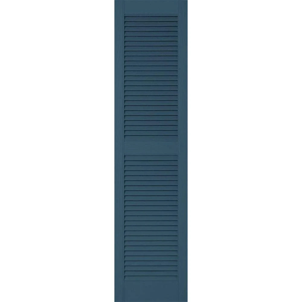 Classic Blue Vinyl Open Louver Shutters X2616