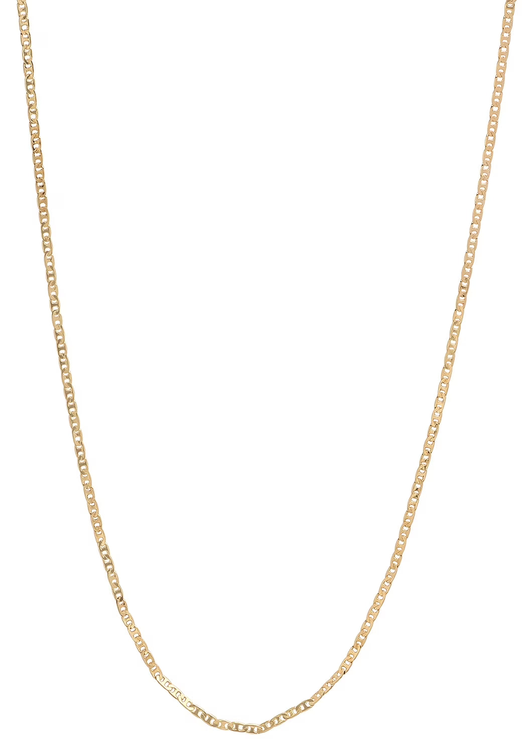 1.5mm 24k Yellow Gold Plated Flat Mariner Chain Necklace, 30 inches E3966