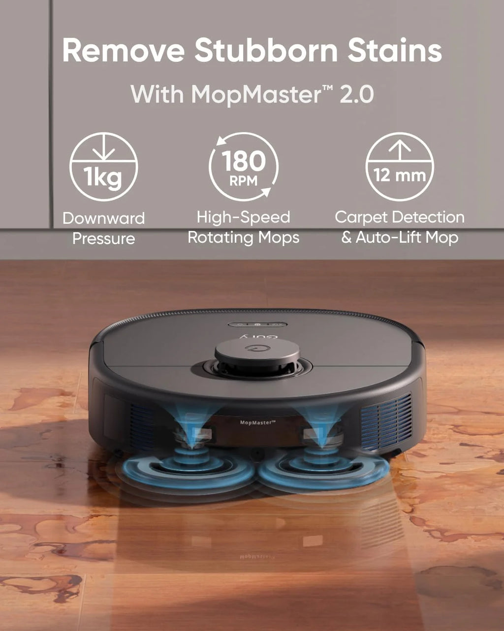 Robot Vacuum and Mop with 8,000 Pa Suction, Dual Mops with 12 mm Auto-Lift, AI Obstacle Avoidance I4144