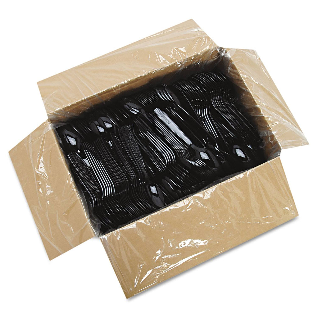 Black Heavyweight Plastic Teaspoons L5690
