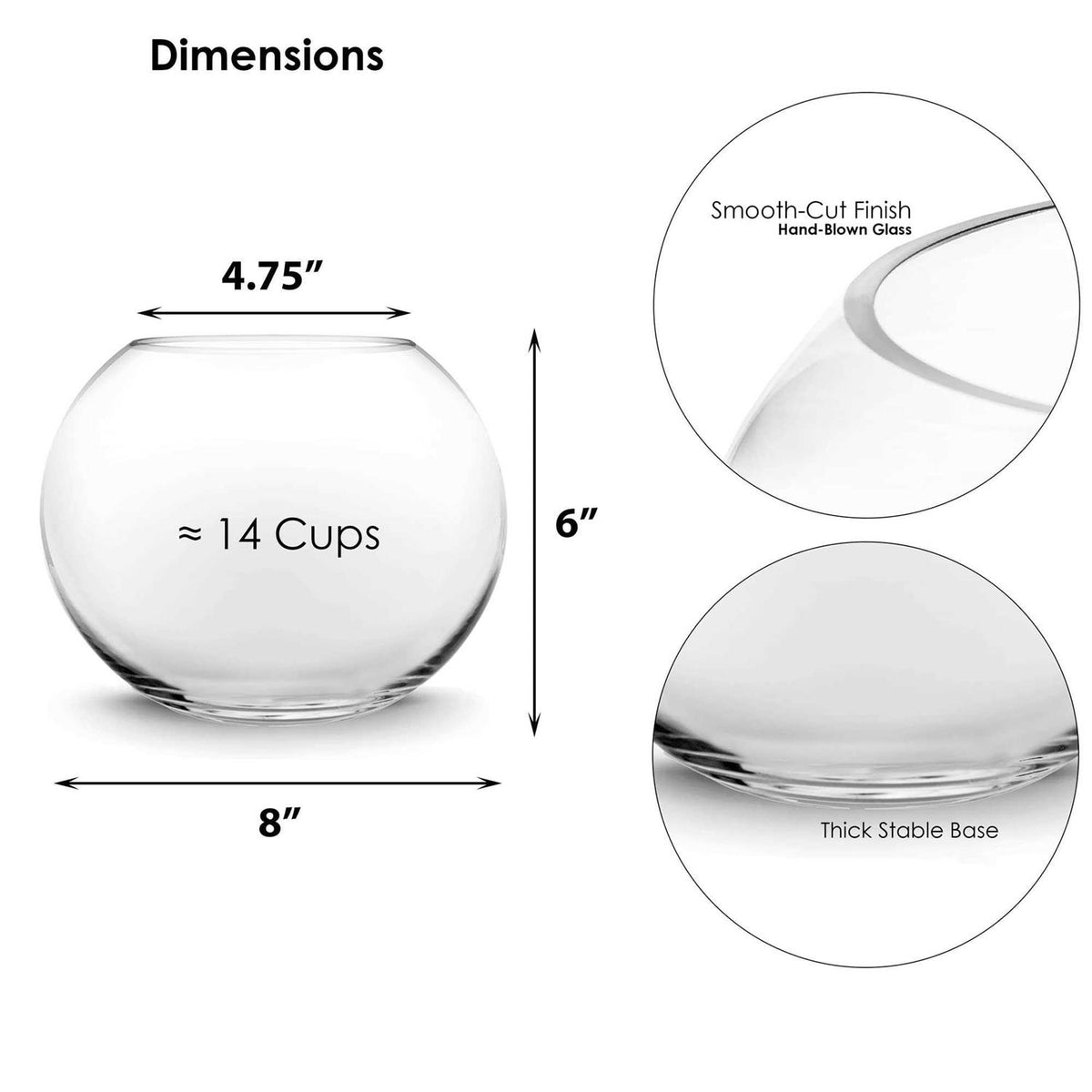 Glass Bubble Bowl Vase Y8757