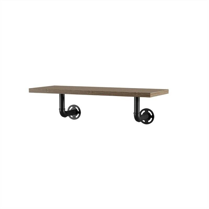 Natural Wood 1-Tier Wall Display Shelf G39580