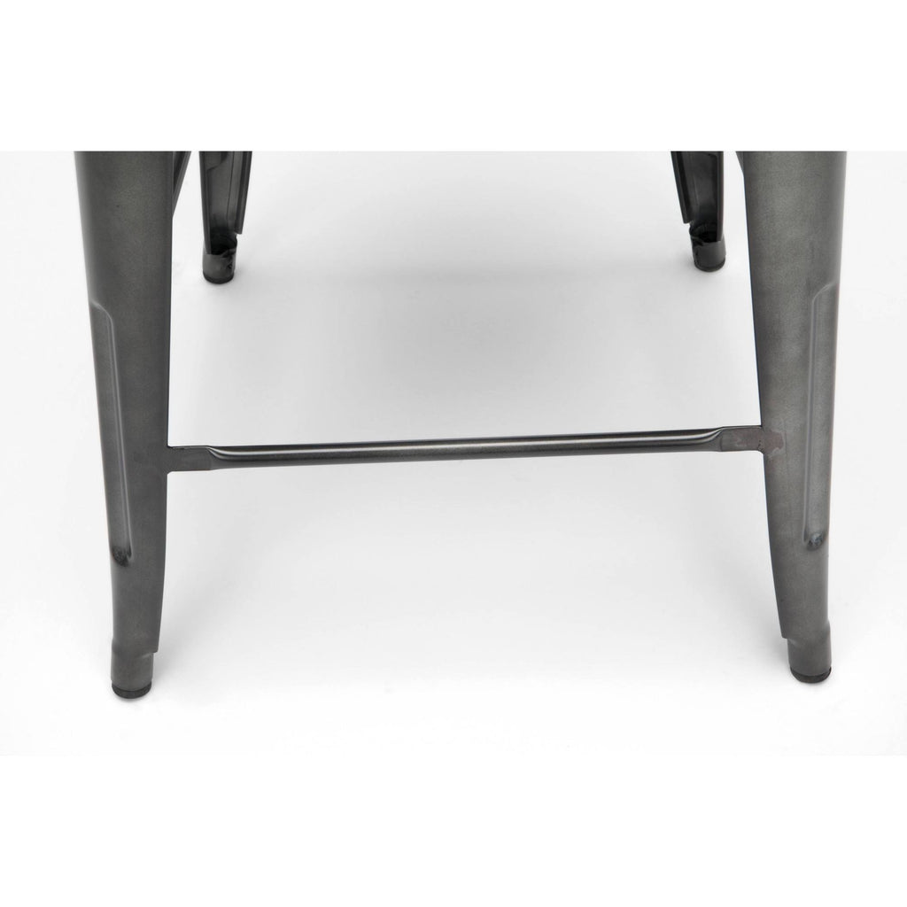 Industrial Modern 4 Pack 26x22 High Back Metal Bar Stools with Solid Ash Wood Seats H1420
