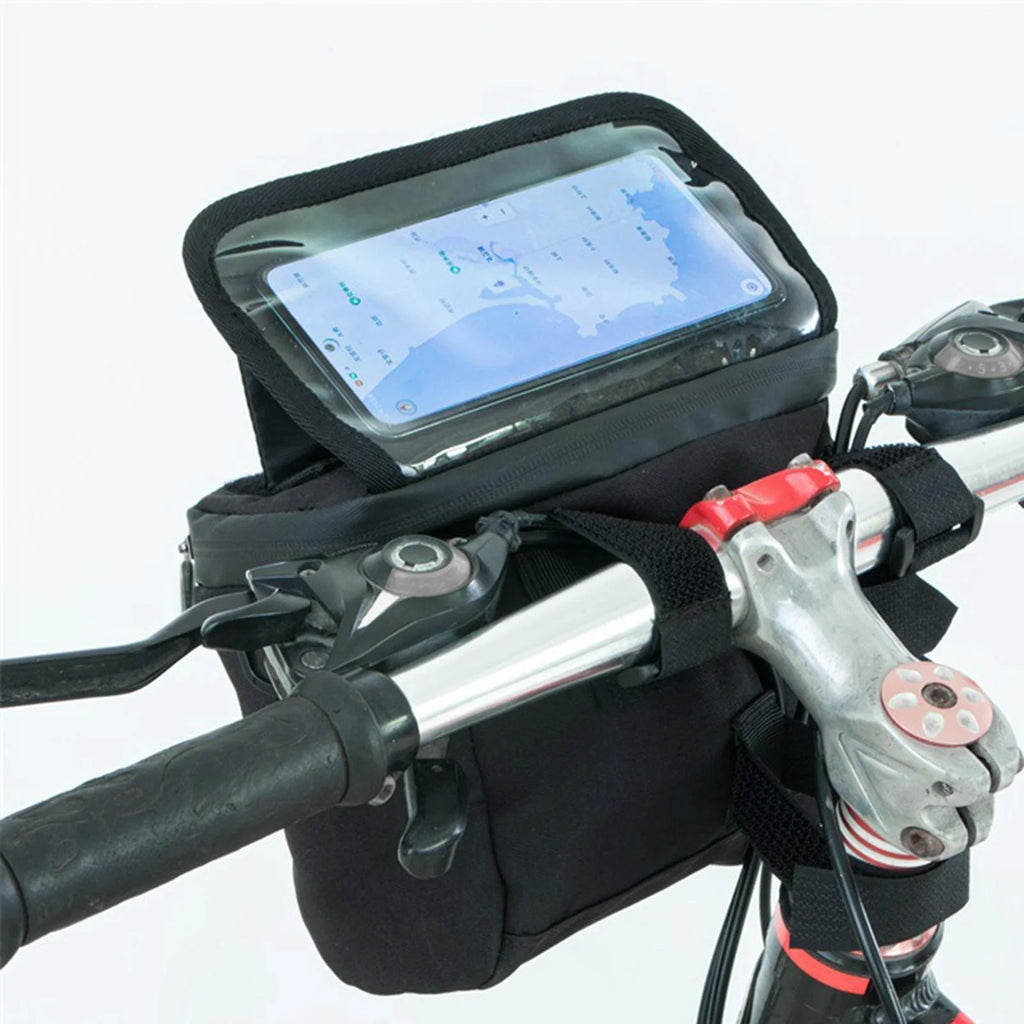 Handlebar Bag with Transparent Pouch Touch Screen Front Pack Pocket D68370