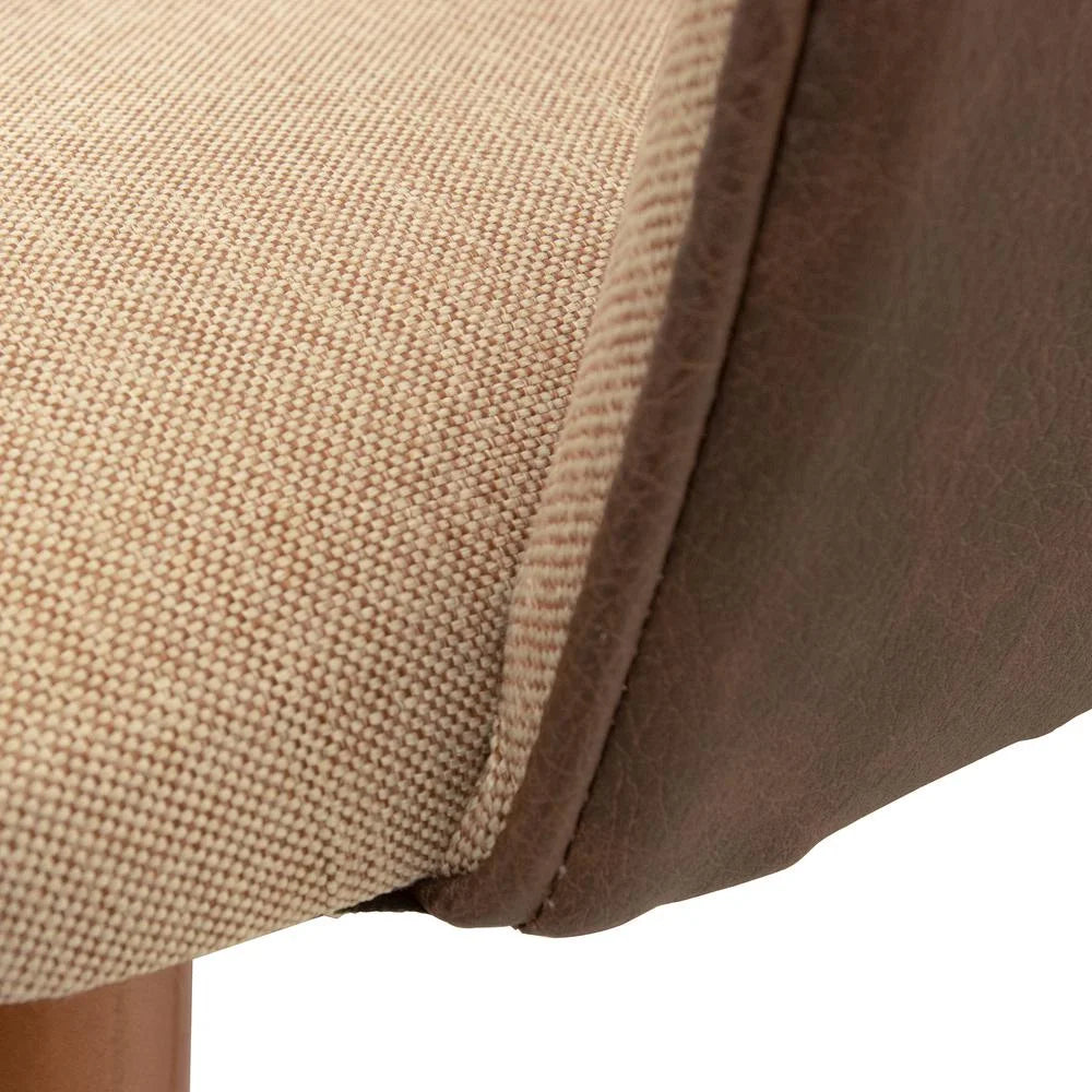 Brown Fabric Leather Accent Chair Set of 2 O96654