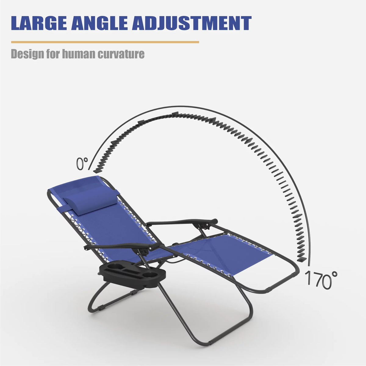 2 Pack Blue Zero-Gravity Chair E494