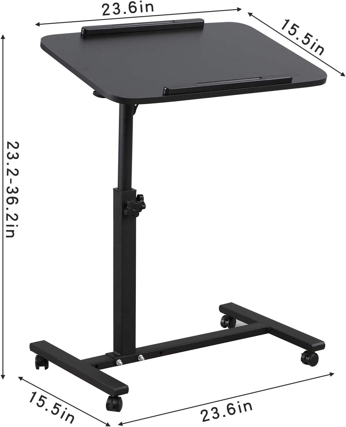 Adjustable Overbed Bedside Table with Wheels B7384