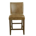 Distressed Brown Faux Leather Barstool Q623