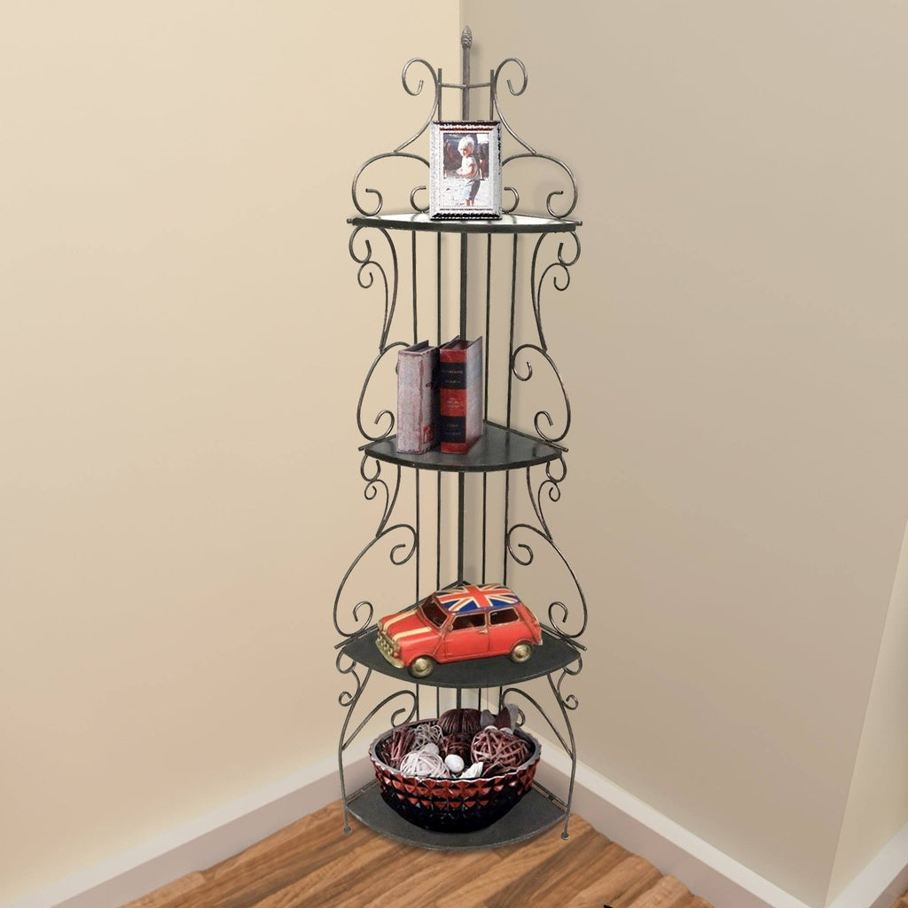 Four Tier Metal Corner Shelf Bookcase C416