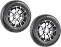 2-Pack Aluminum 5 Lug Trailer Wheel 12 in Black Rim ST145/R12 K4524