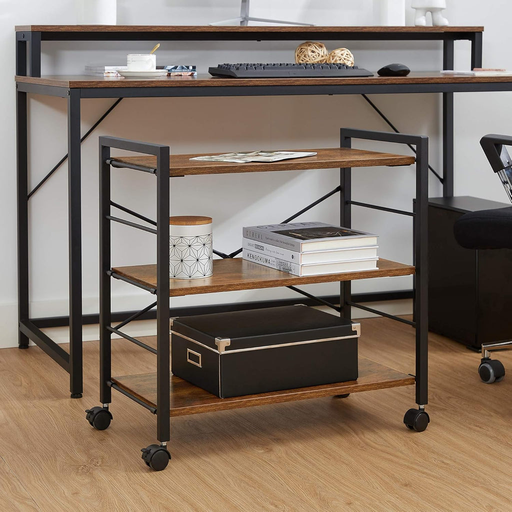 Computer Desk with Monitor Stand and Storage Shelves R919116