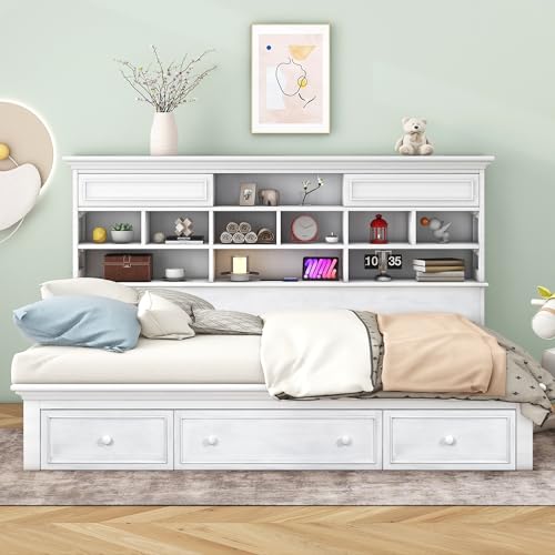 Twin Size Upholstered Daybed with Trundle, Black N53797
