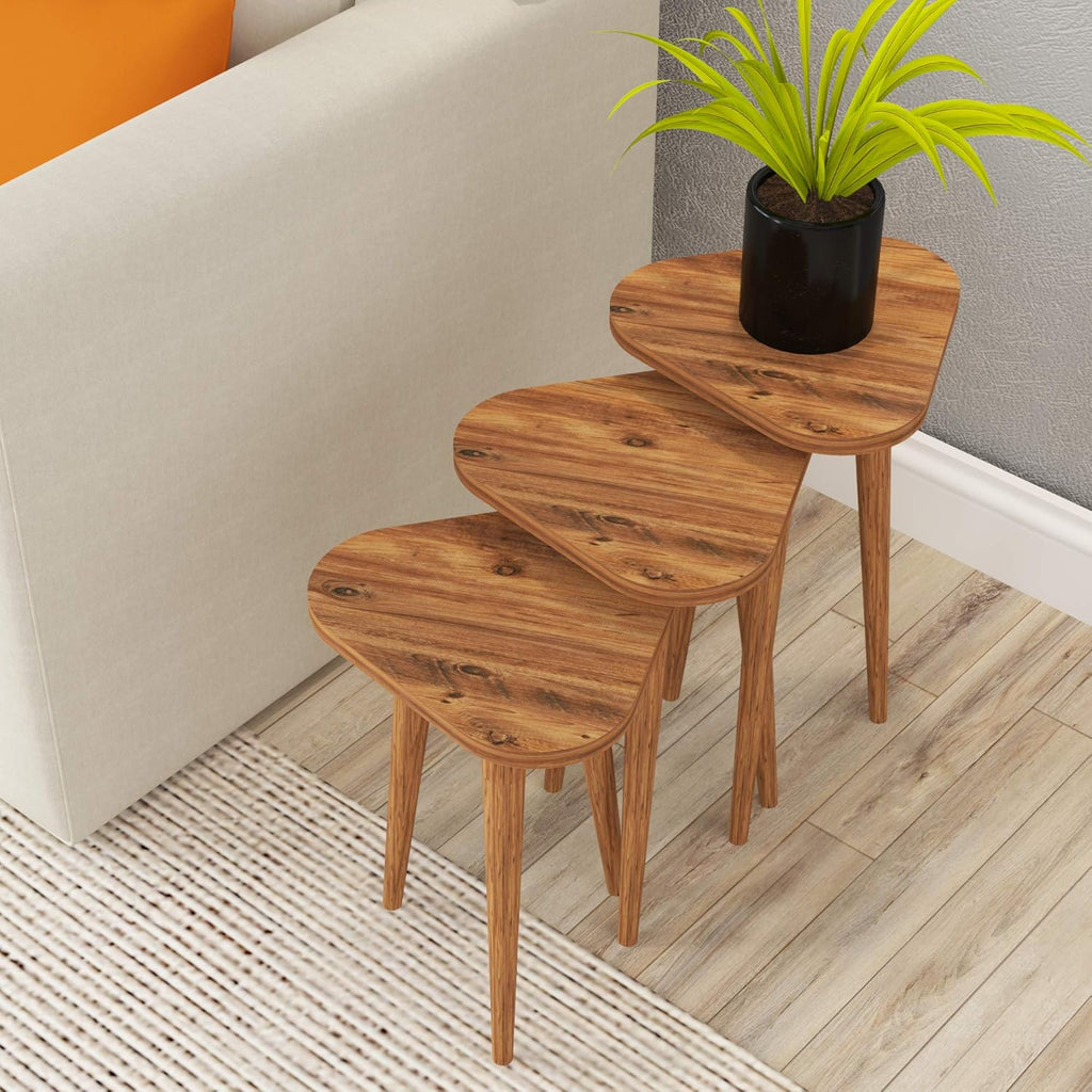 Set of 3 High Gloss Nesting End Tables Y121
