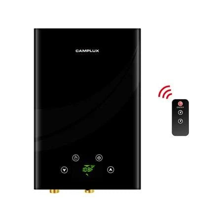 18KW Black Electric Tankless Water Heater with Digital Display and Remote Control R114