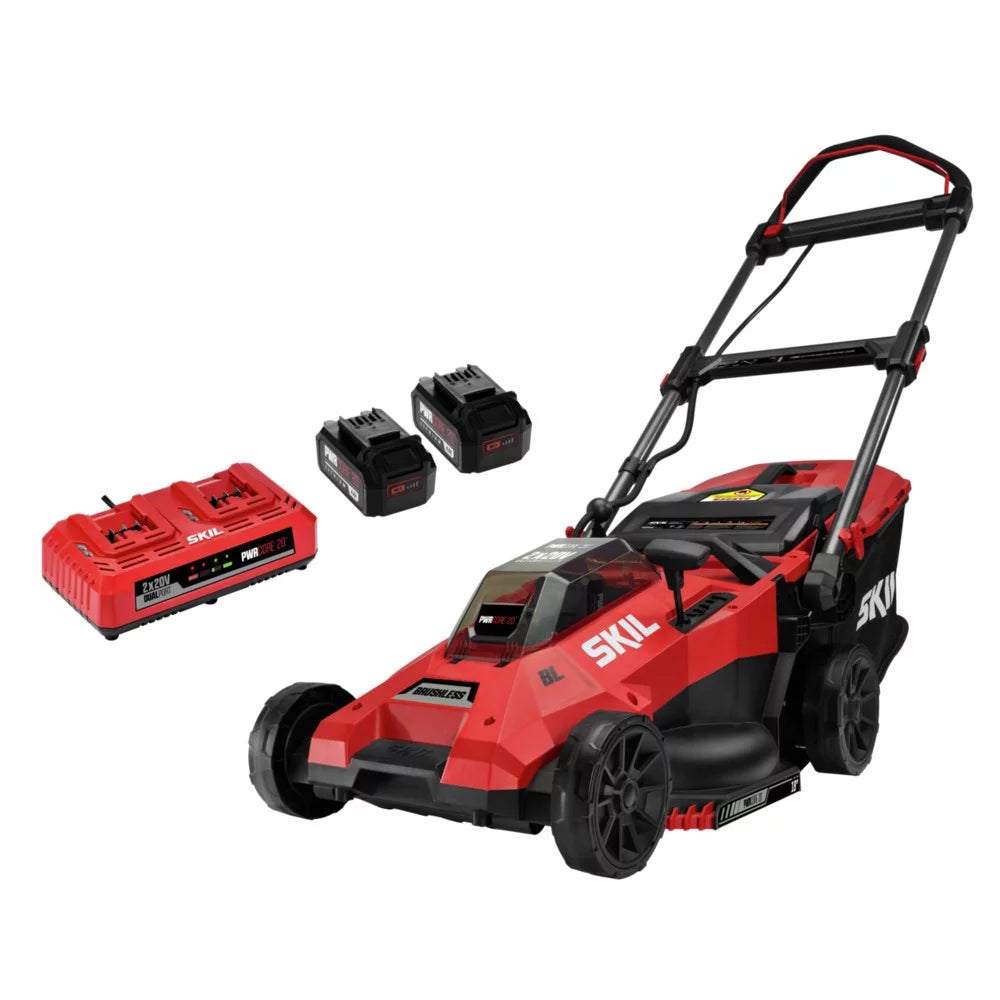 20V Brushless Lawn Mower Kit with Two 4.0 Ah Battery and Dual Port Charger F73702