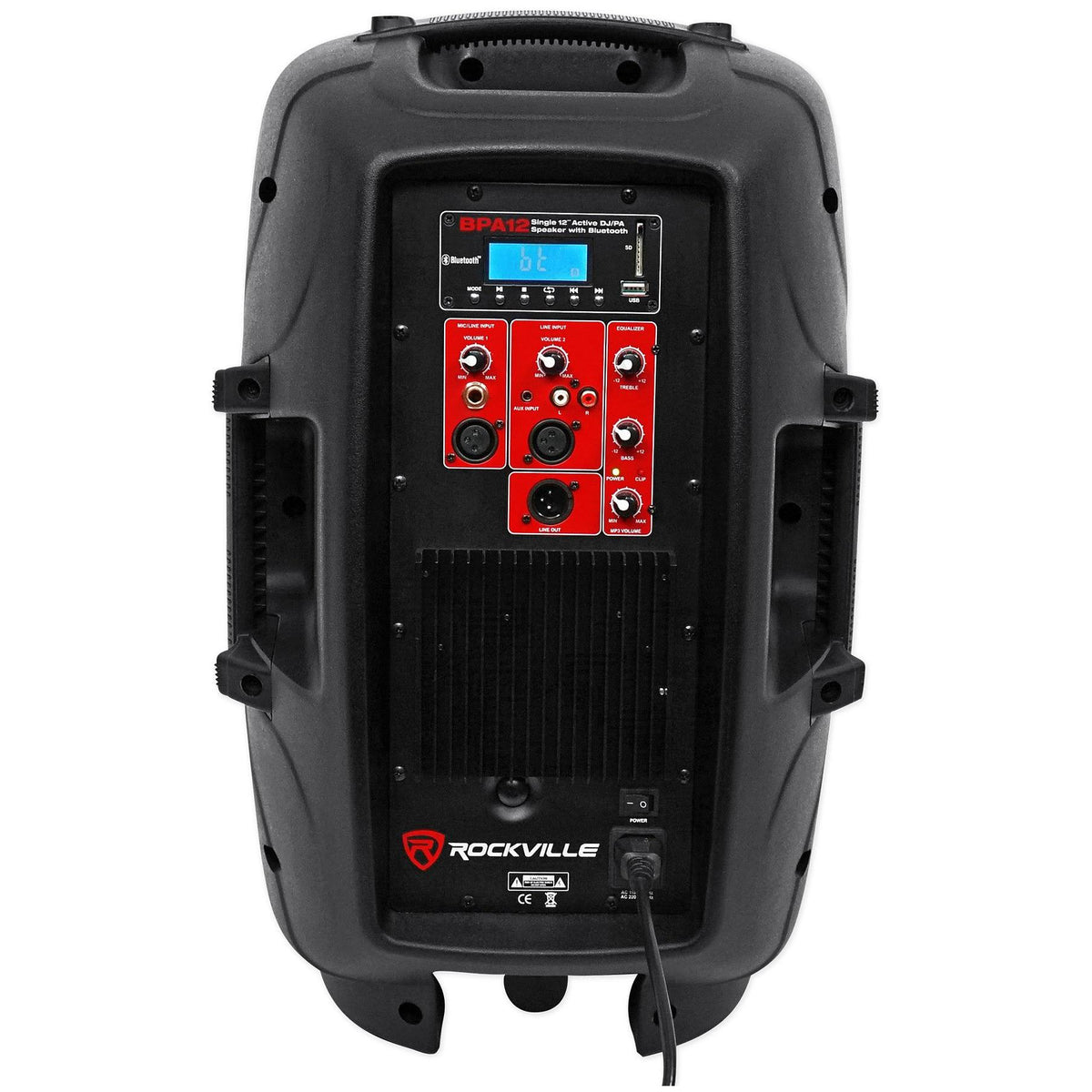 12x22 Powered 600W DJ PA Speakers with Bluetooth and Stands L4785