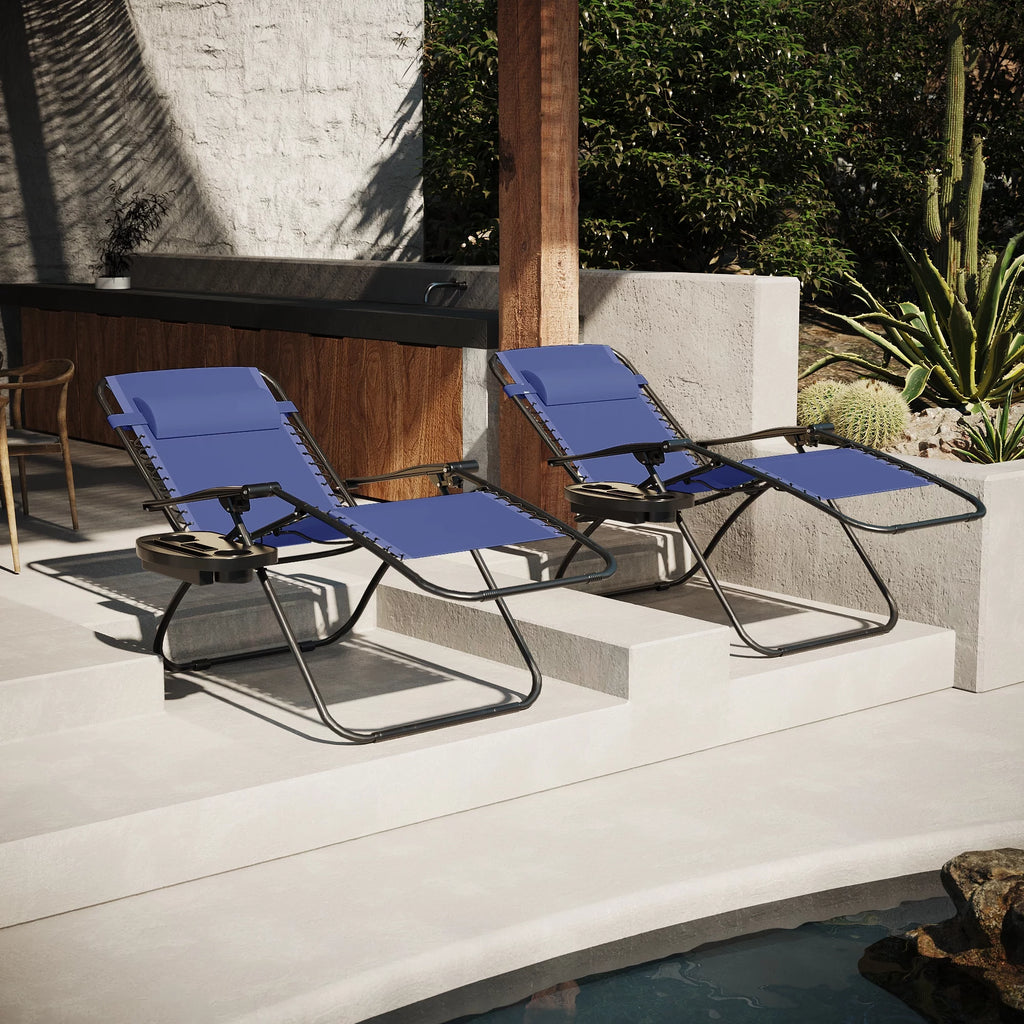 2 Pack Blue Zero-Gravity Chair E494