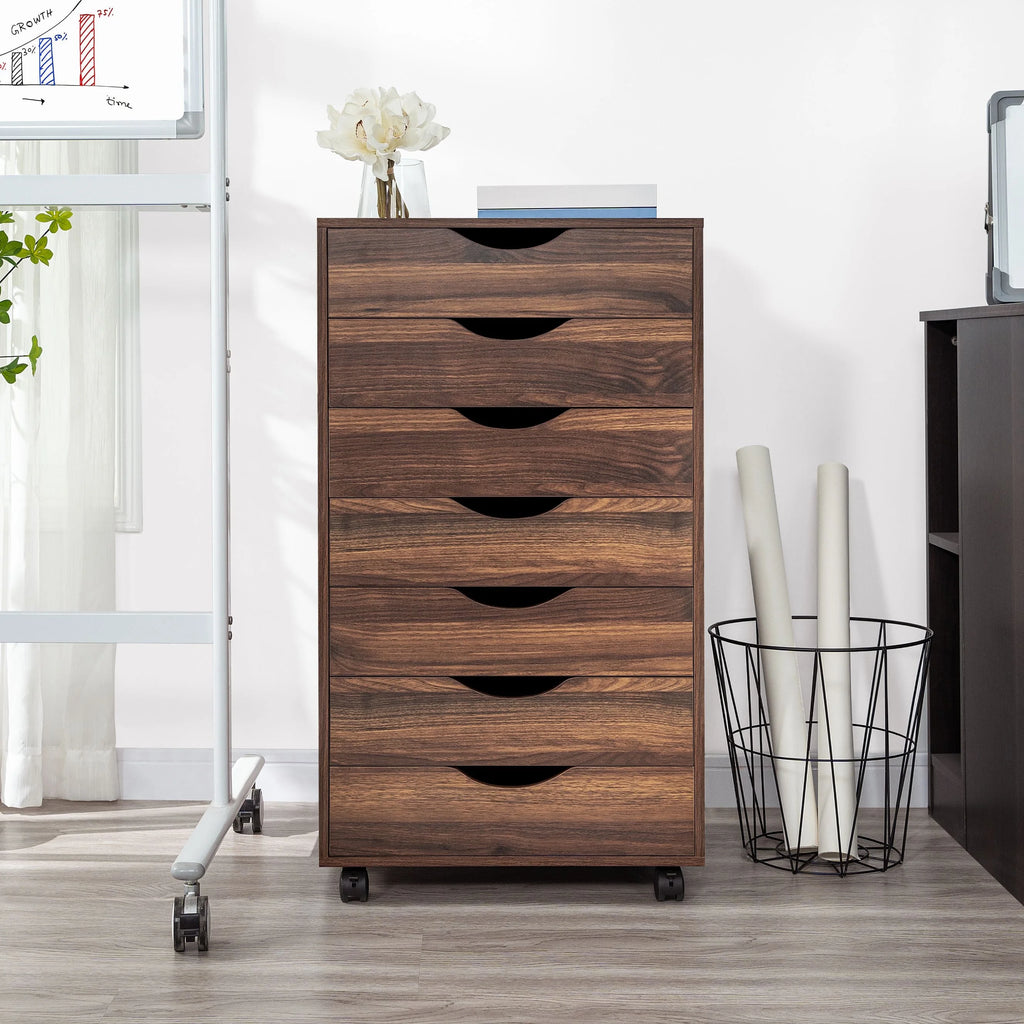 6 Drawer Grey Dresser with Wheels D997