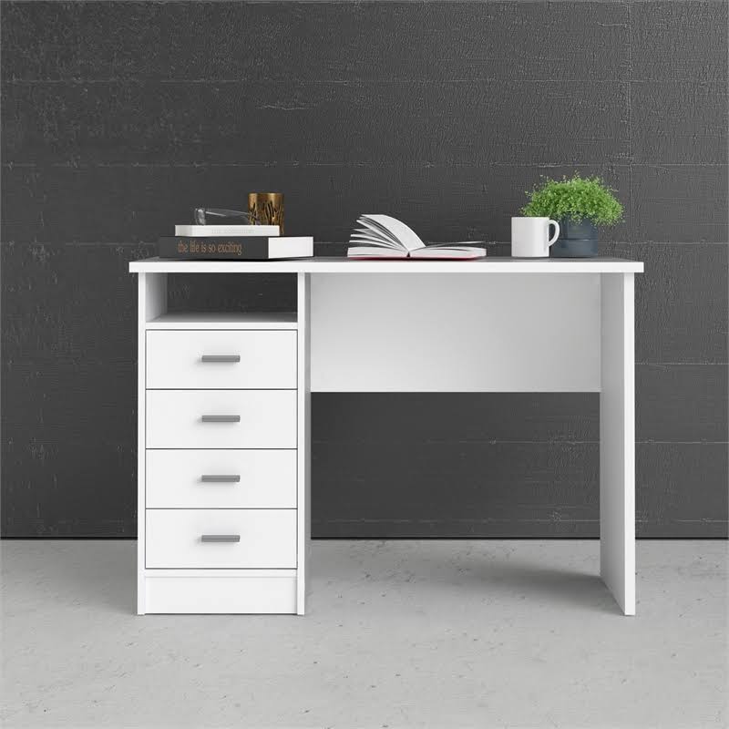 White Wooden Writing Desk Set U297749