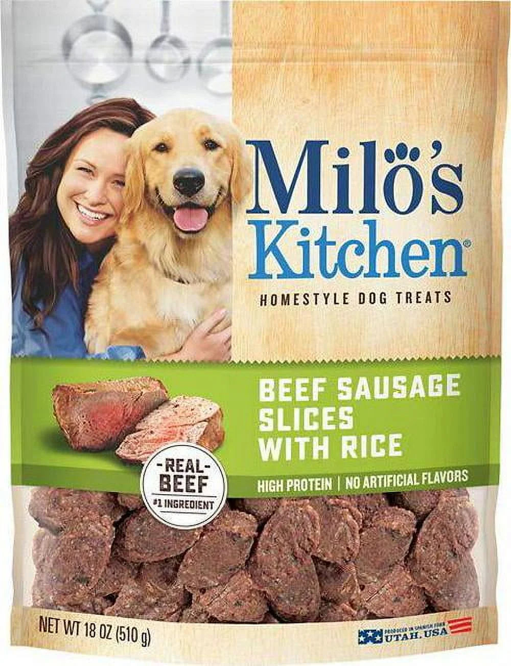 Beef and Rice Sausage Slices Dog Treats, 18 oz. D532