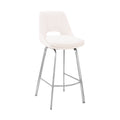 White/Steel Faux Leather Swivel Counter Stool W732268
