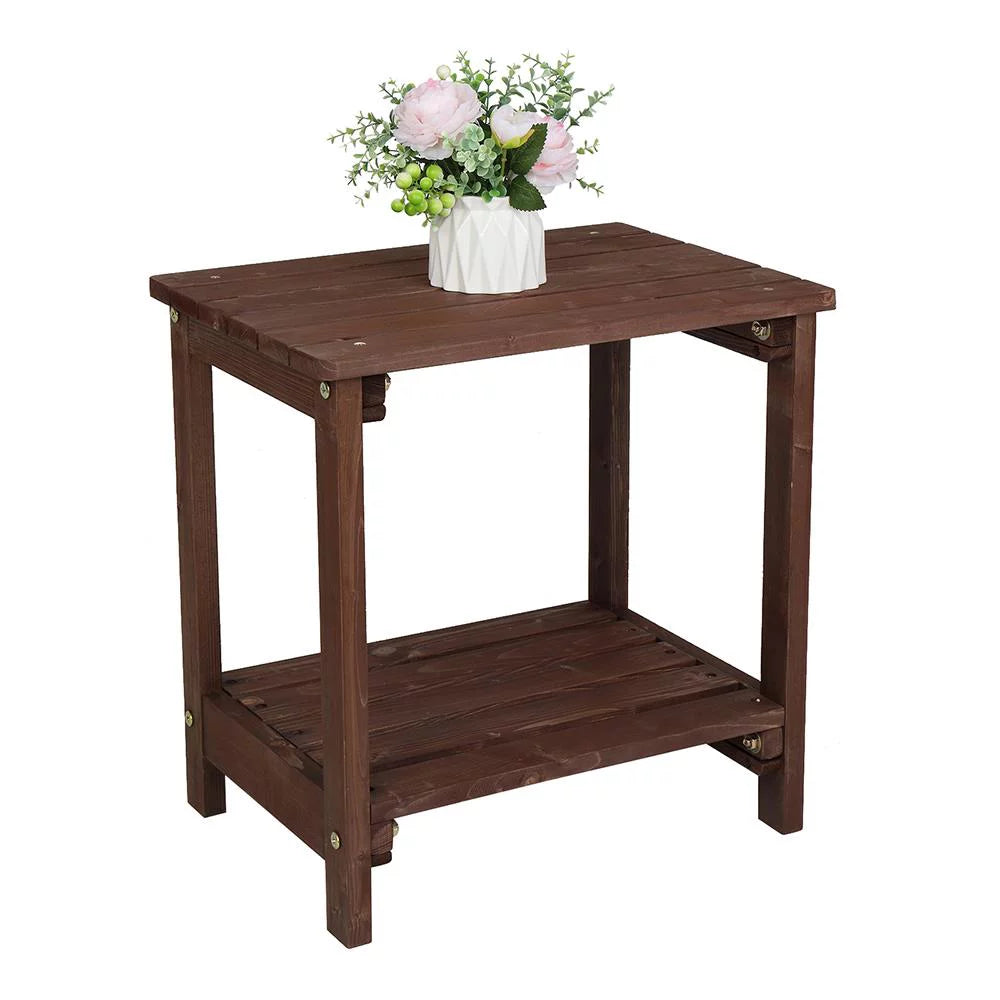 Wood 19" Rectangular Side Table Q850477