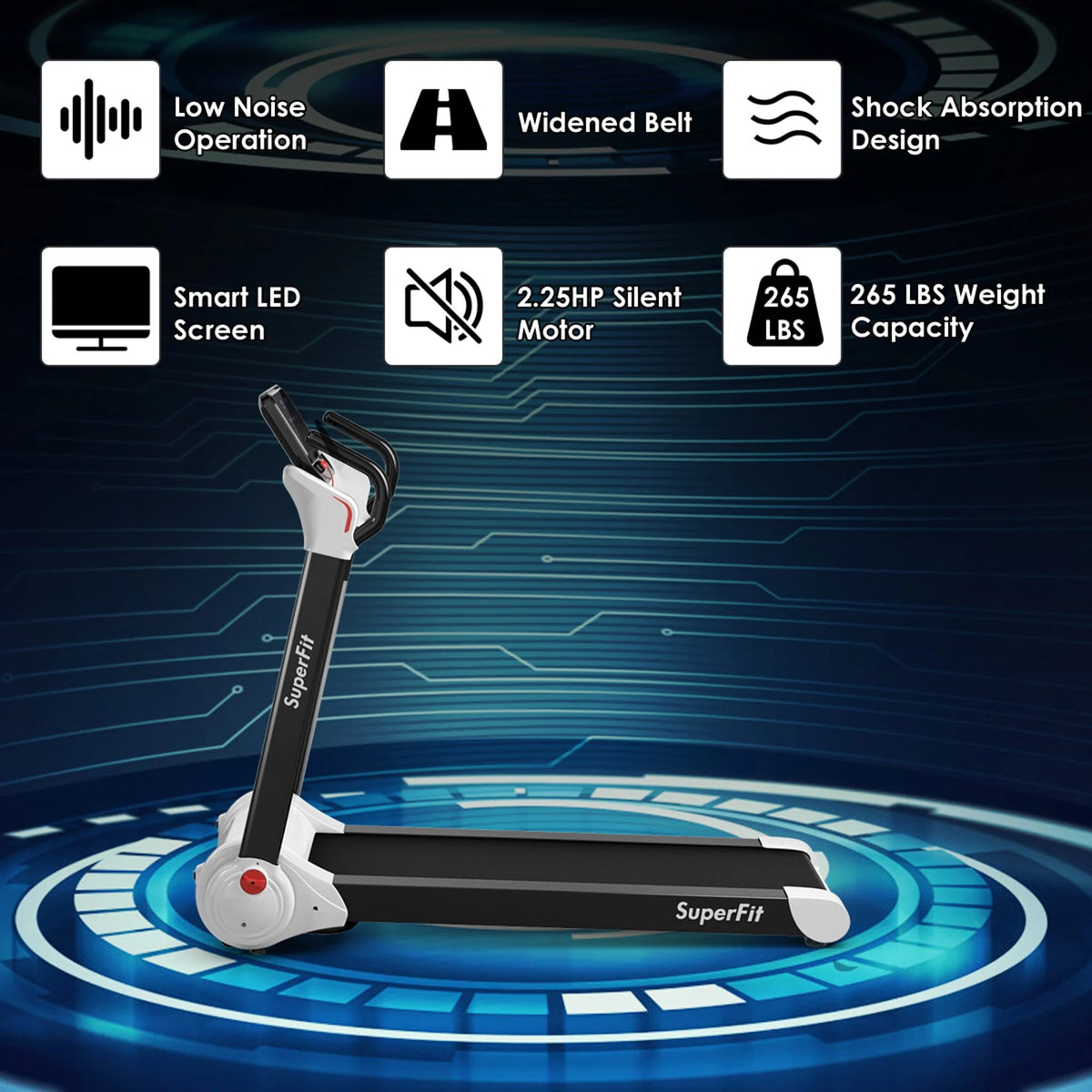 Folding 2.25HP Electric Treadmill Q282