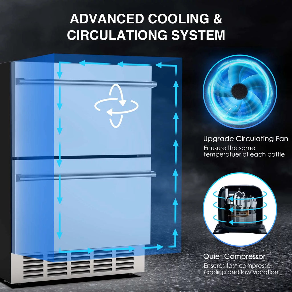24" Double Drawer Refrigerator Z26024