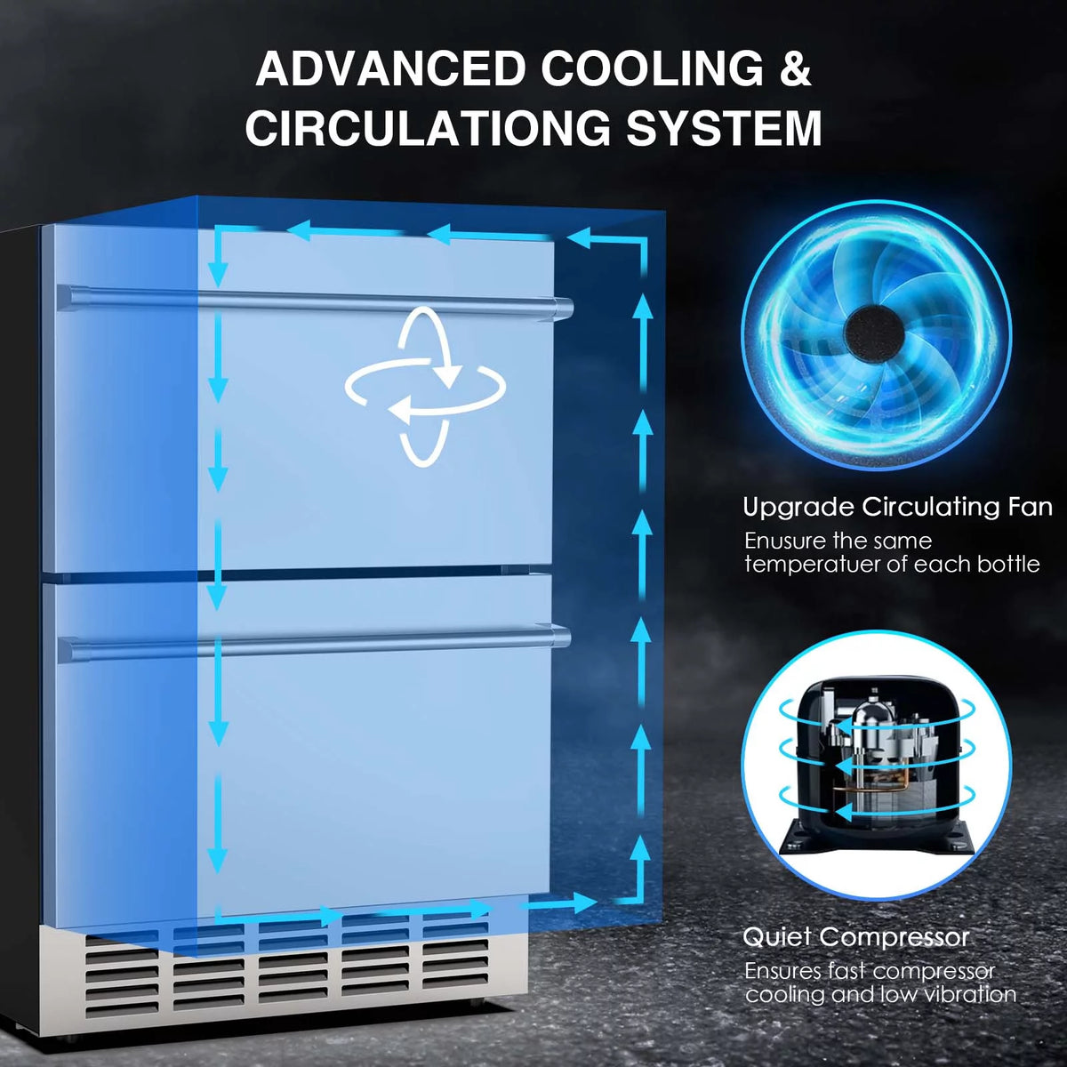 24" Double Drawer Refrigerator Z26024