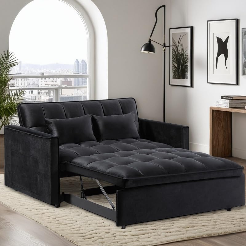 Black Sleeper Sofa Bed with Pullout Bed B232624