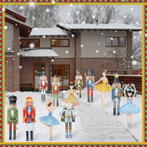 12 Pcs Christmas Nutcracker Yard Signs with Stakes P2832