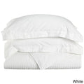 300-Thread Count Egyptian Cotton Stripe Duvet Cover Set, White, King/California King E96814