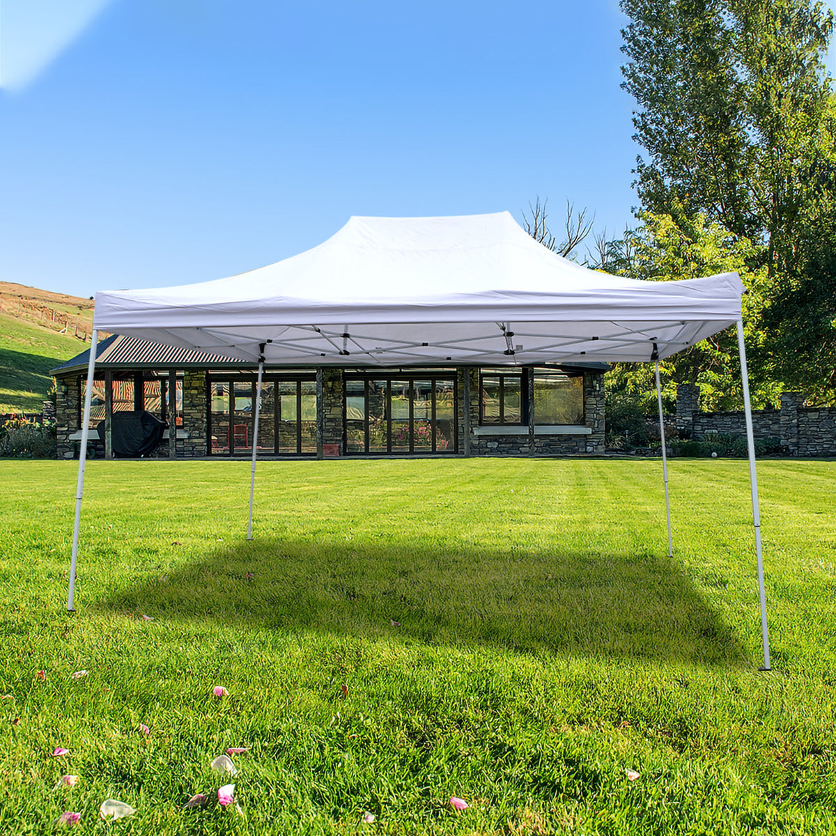 10x15 ft Pop up Canopy Carport, White H408