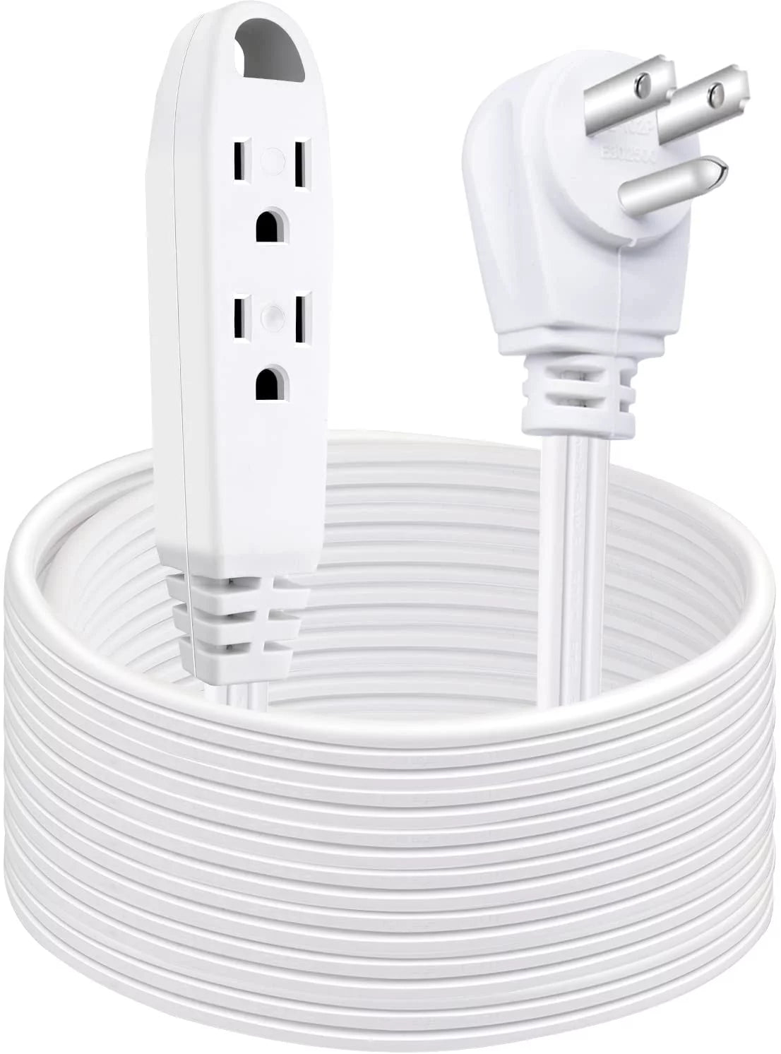 25 Feet 3 Outlet Extension Cord White 1 Pack T713