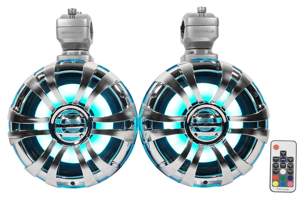 4 Zone Marine Bluetooth Stereo with 6.5" LED Wakeboard Speakers Q744