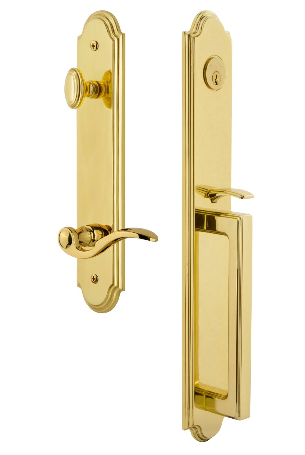 Lifetime Brass One-Piece D Grip and Bellagio Lever U361