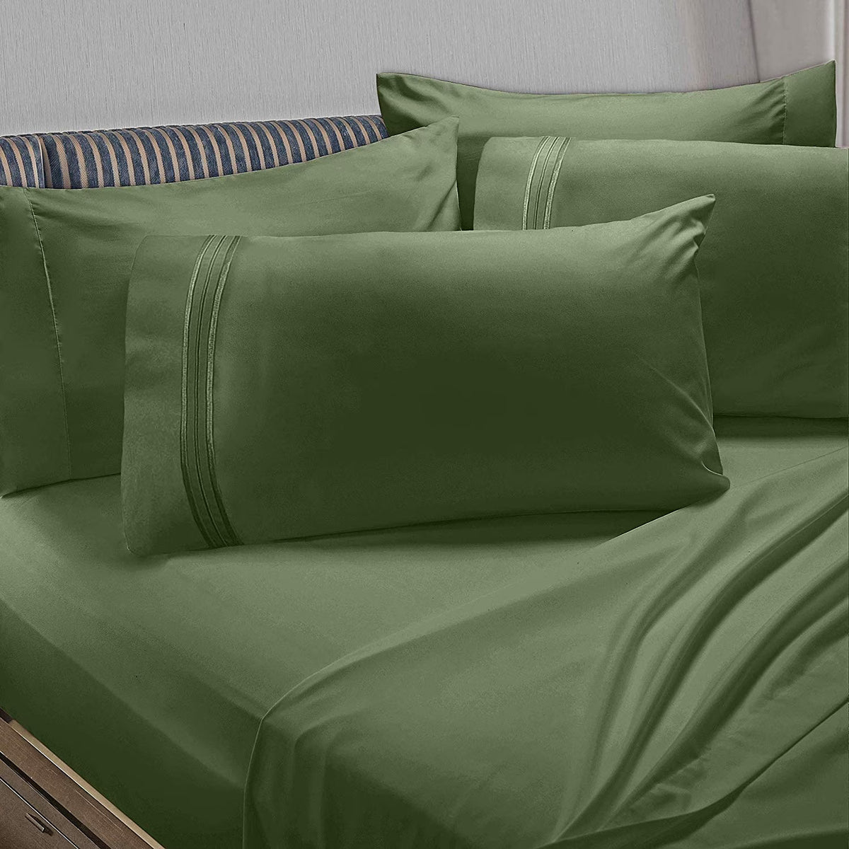 King 6 Piece Microfiber Bed Sheet Set with Extra Pillowcases W168