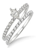 0.50 Carat Bridal Set with Marquise Cut Diamond in 10k White Gold W276404