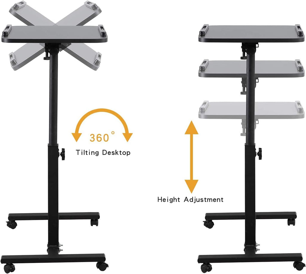 Adjustable Overbed Bedside Table with Wheels B7384