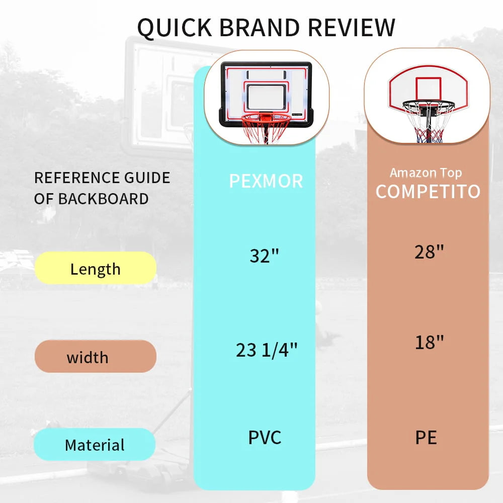 Basketball Hoop Portable 5'-7' Adjustable Height Outdoor V1360