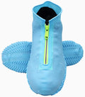 Waterproof Reusable Foldable Rain Shoe Covers with Zipper Blue Q13597