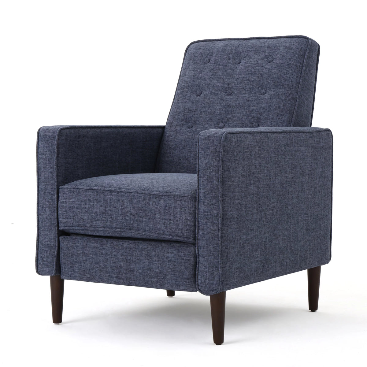 Dark Blue Tufted Fabric Recliner G237959