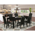 Black Leather Seat 7-piece Wood Dining Set E42338