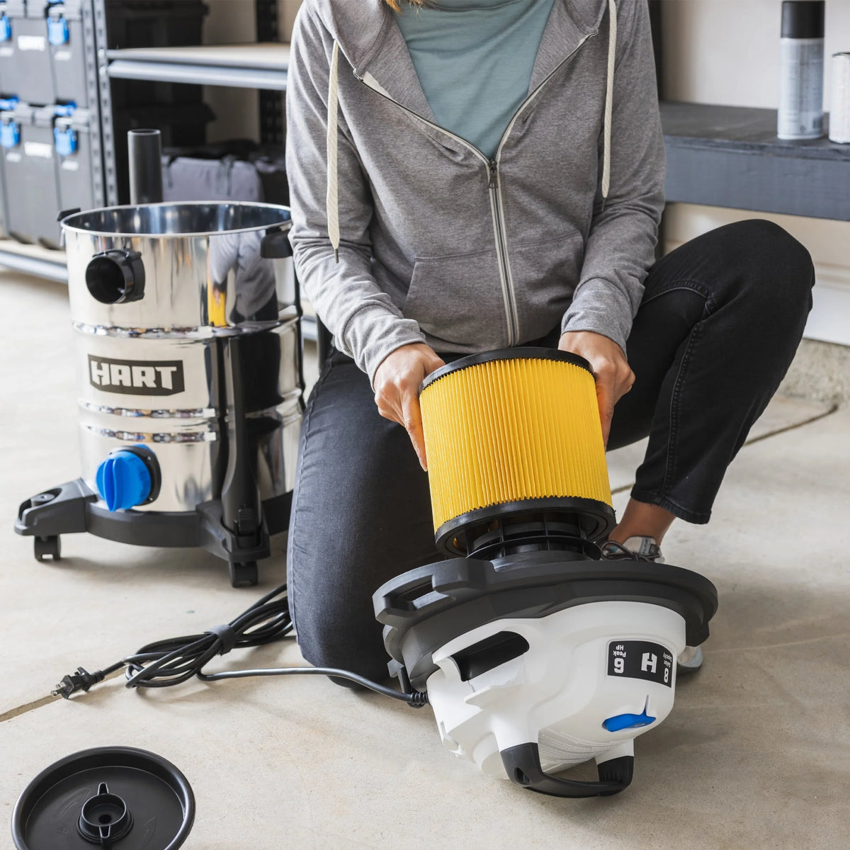 8 Gallon 6 Peak HP Stainless Steel Wet/Dry Vacuum M3772