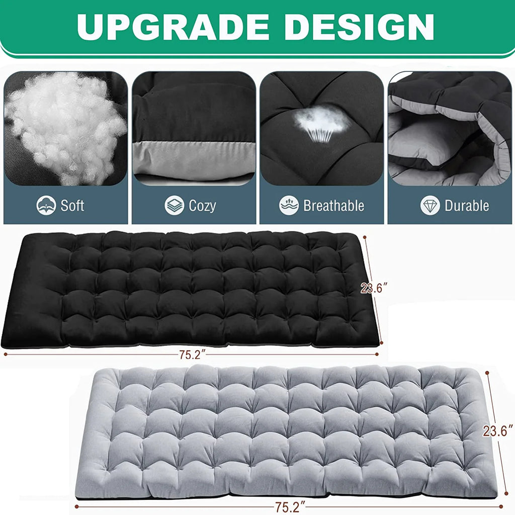 Folding Sleeping Cot with Mattress and Pillow U845352