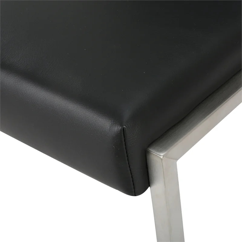 Black Leather Barstool Set of 2 X9569