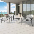 Graphite Aluminum Slat Patio Dining Chair D6791