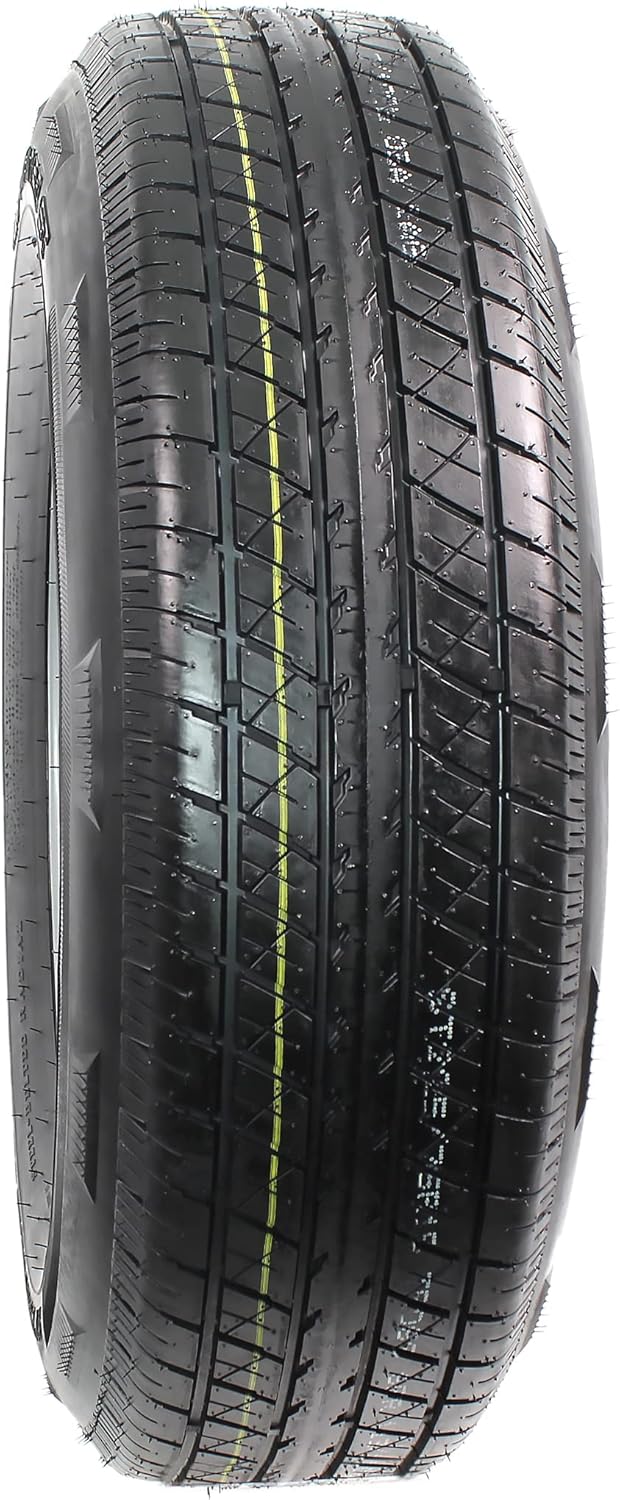 Radial Trailer Tire On Rim ST225/75R15 225/75-15 15 D 6 Lug Wheel Silver Modular L51690