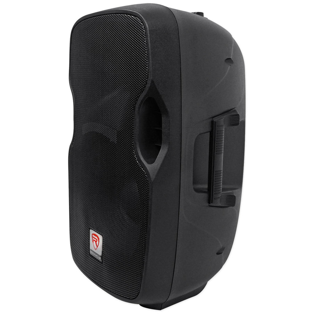 12x22 Powered 600W DJ PA Speakers with Bluetooth and Stands L4785