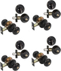 Aged Oil Rubbed Bronze Entry Door Knob Lockset and Deadbolt Combination Set (4 Pack) R328